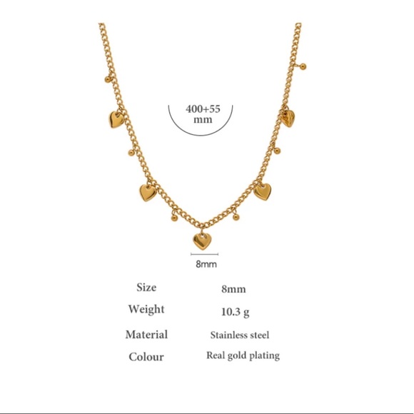 💛Gold plated hearts chain necklace - Picture 3 of 7